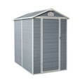 thumbnail image 1 of 4x6 FT Gray Resin Storage Shed with Floor Kit, All-Weather Outdoor Shed for Patio Furniture Storage, 1 of 9
