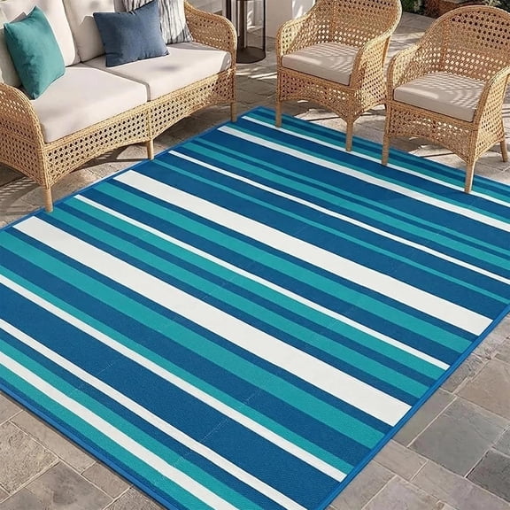 4x6 FT Plastic Straw Outdoor Rug for Camping Essentials - Patio
