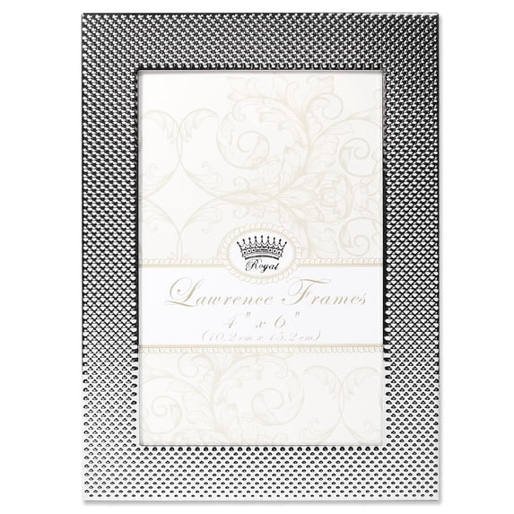 4x6 Fawn Pin Dot Pattern Silver Metal Picture Frame