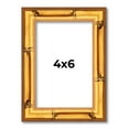 thumbnail image 1 of 4x6 Frame Gold Bamboo Solid Wood Picture Frame | 1 Inch Moulding Width | Interior Frame Depth 0.75, 1 of 8