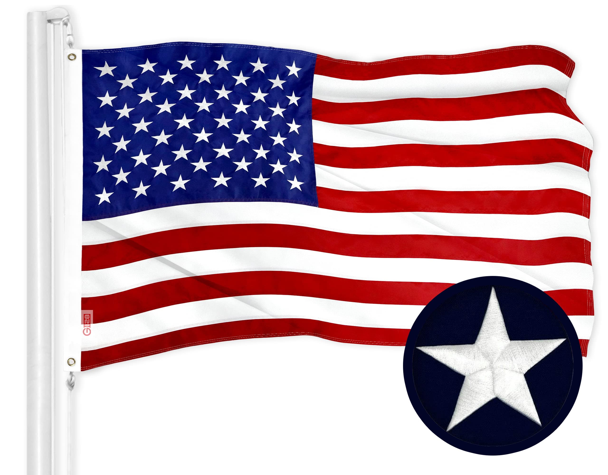 4x6 Ft American Flag Outdoor, Extra Large US Flag with Embroidered Stars Sewn Stripes, Weather Resistant Heavy Duty Polyester