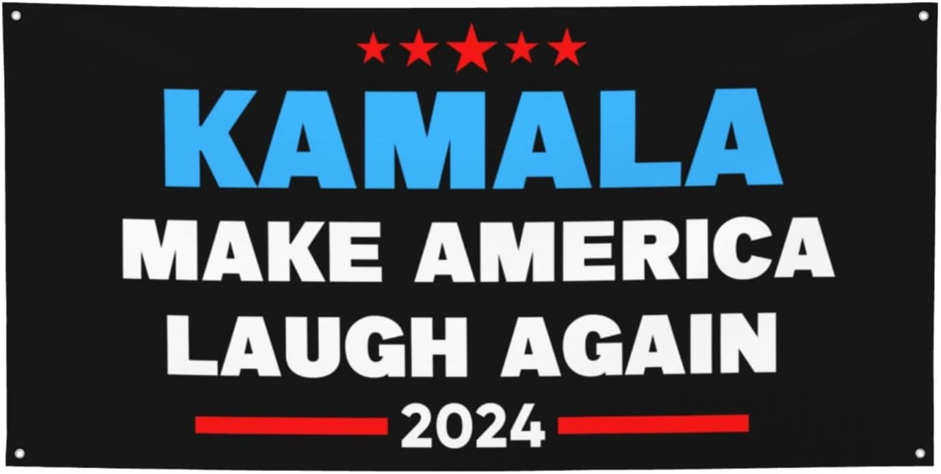 4x6 Ft Make America Laugh Again Banner Flag KamalaHarris 2024 Flag