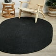 thumbnail image 1 of 4x6 Ft Oval Black Jute Area Rug | Handmade | Solid Farmhouse Design | Natural Jute Rug for Living Room | Dining Room | Bedroom | Kitchen | Hallway | Entryway, 1 of 4
