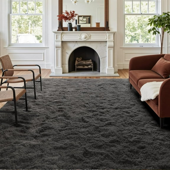 4x6 Ft Shag Rugs for Bedroom Living Room, Ultra Soft Fluffy Furry Area Rugs for Indoor Floor, Aesthetic Carpet for Kids Home Decor (Grey)