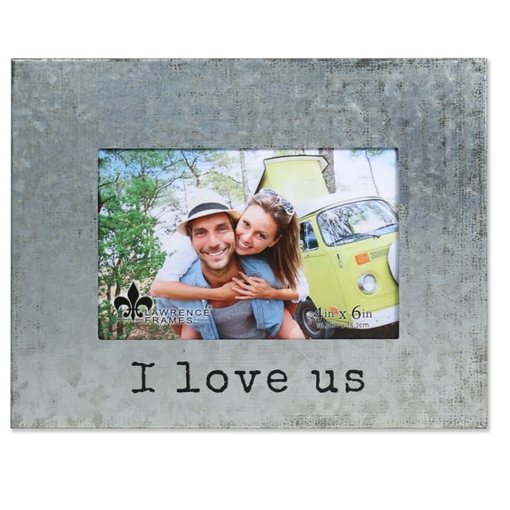 4x6 Galvanized Metal Picture Frame - I Love Us