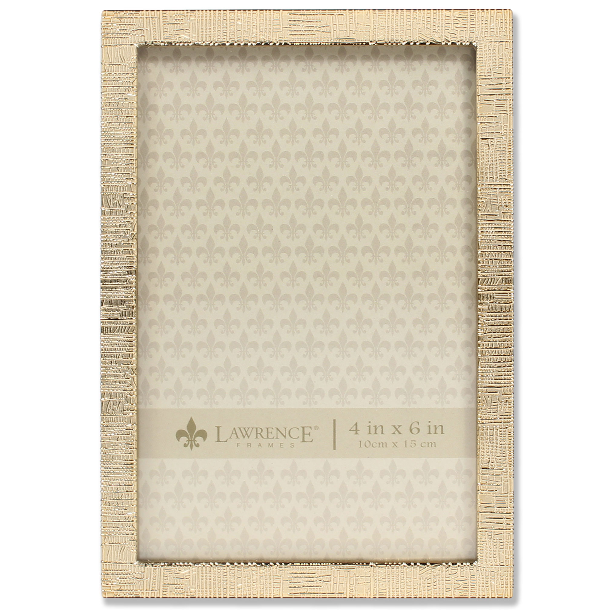 4x6 Gold Metal Picture Frame with Linen Pattern