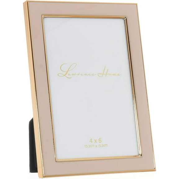 4x6 Gold Metal and Pink Enamel Picture Frame