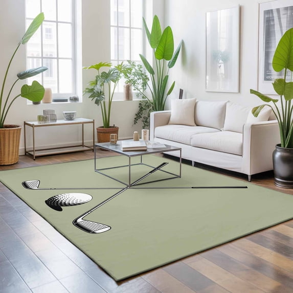 4x6 Golf Ball Club Area Rug for Living Room, Washable Non Slip Low Pile ...