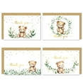 4x6 Greenery Teddy Bear Thank You Cards (Bulk 20Pack) Baby Shower