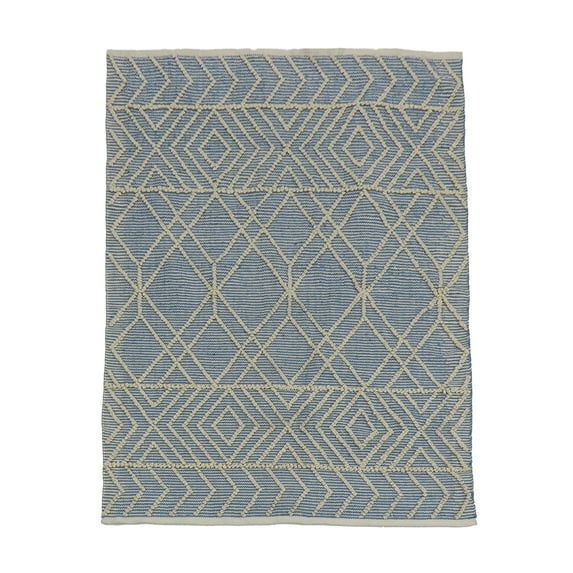 4x6 ft. Hand Woven Outdoor Rug, Cloud Blue