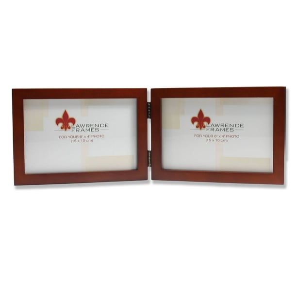 4x6 Hinged Double (Horizontal) Walnut Wood Picture Frame Gallery