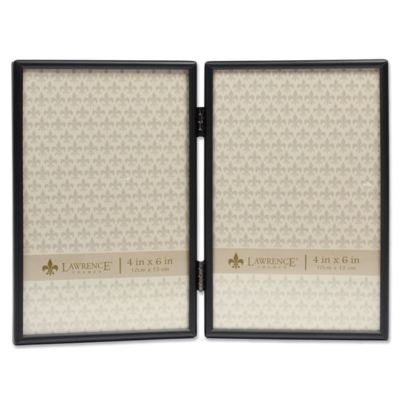 4x6 Hinged Double Simply Black Picture Frame