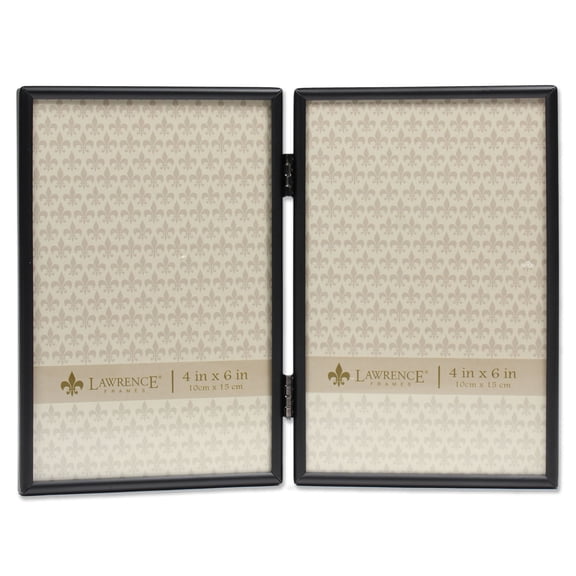4x6 Hinged Double Simply Black Picture Frame