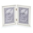 thumbnail image 1 of 4x6 Hinged Double - Vertical - Metal Picture Frame Silver-Plate with Delicate Beading, 1 of 1