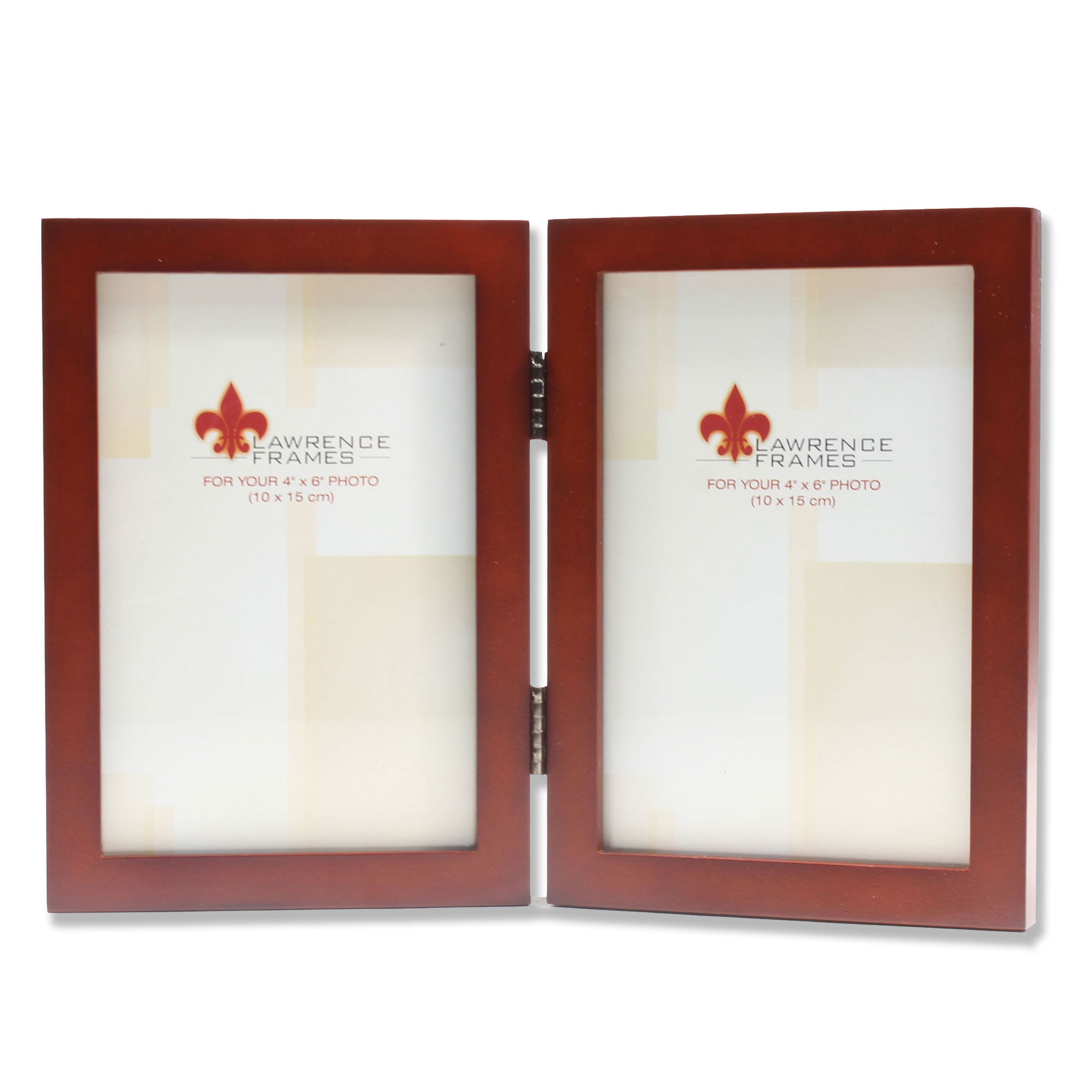 4x6 Hinged Double Walnut Wood Picture Frame Gallery Collection