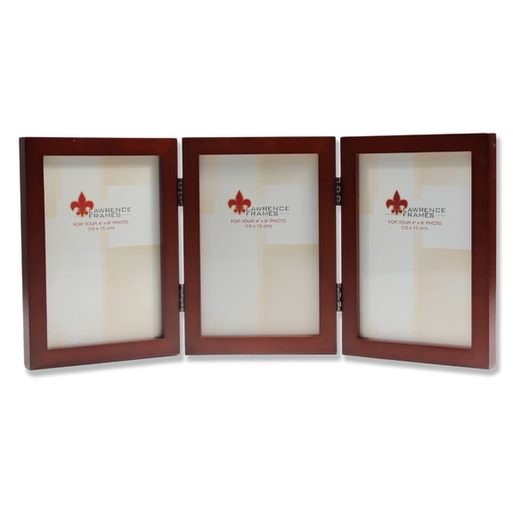 4x6 Hinged Triple Walnut Wood Picture Frame - Gallery Collection