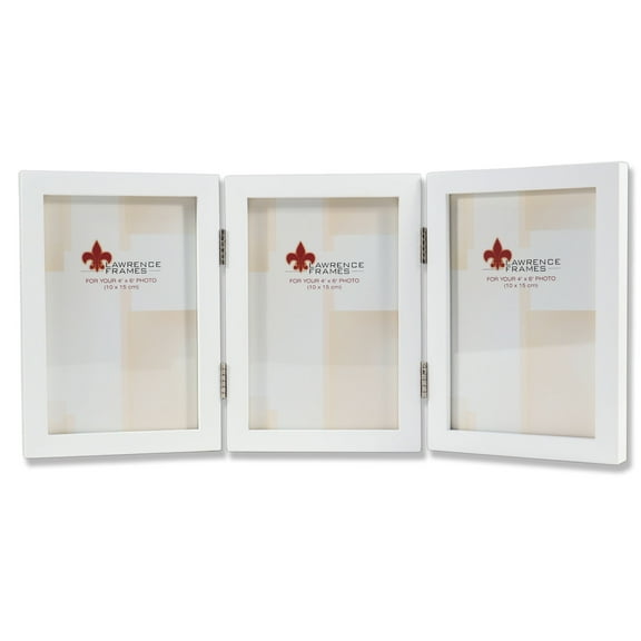 4x6 Hinged Triple White Wood Picture Frame - Gallery Collection