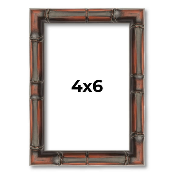 4x6 IN Frame Brown Bamboo with Dark Coffee/Walnut Finish | Solid Wood Picture Frame Width 0.75