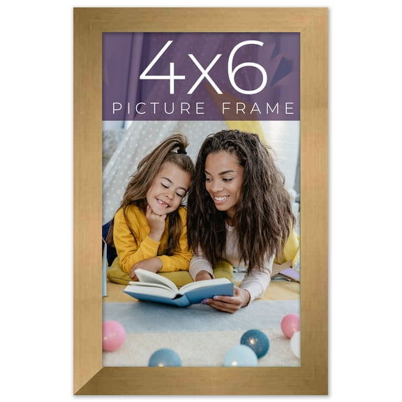 4x6 IN Frame Gold Bronze Solid Wood Picture Frame Width 0.75 Inches | Interior Frame Depth 0.5