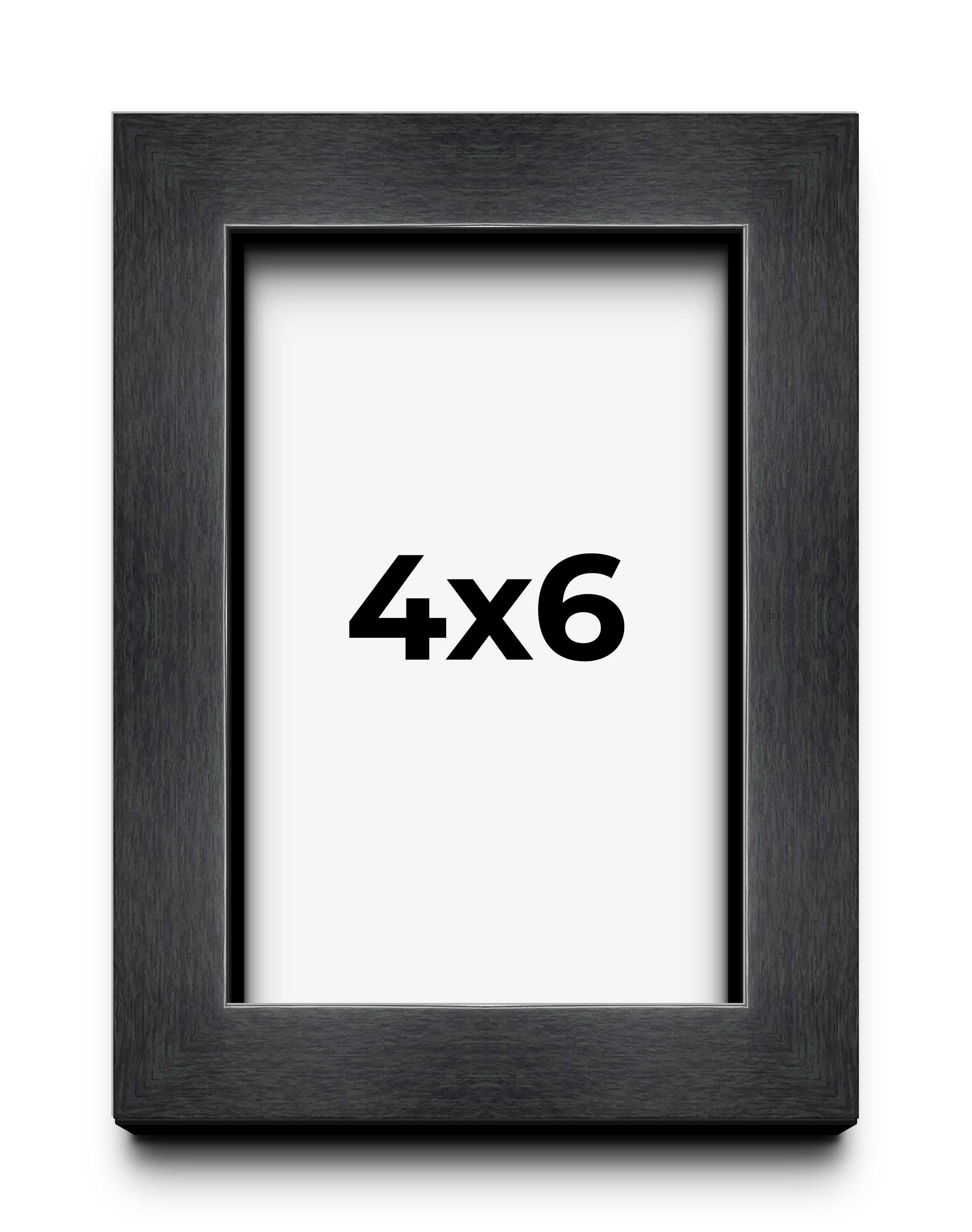 4x6 In - 4 x 6 Charcoal Flat Solid Wood Frame with UV Framer's Acrylic ...
