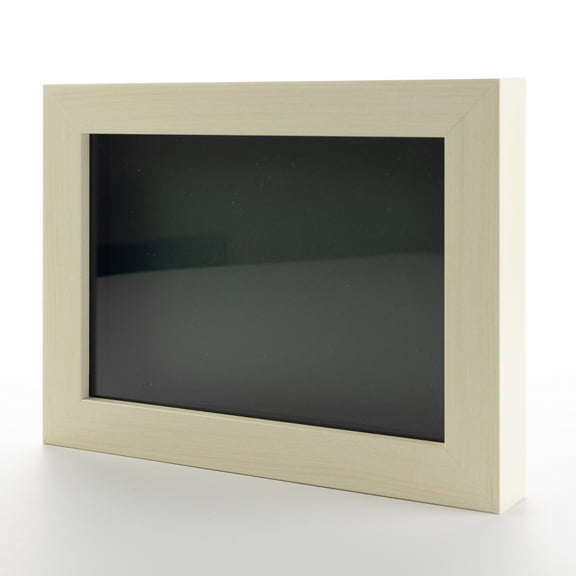 4x6 In Shadow Box Frame Light Real Wood with a Green Acid-Free Backing | 3/4" of Usuable Depth | UV