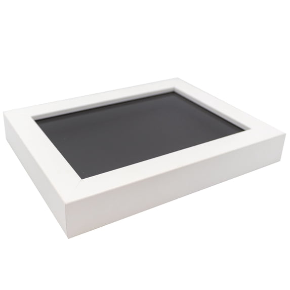 4x6 In Shadow Box Frame Painted White Real Wood with a Black Acid-Free Backing | 3/4" of Usuable