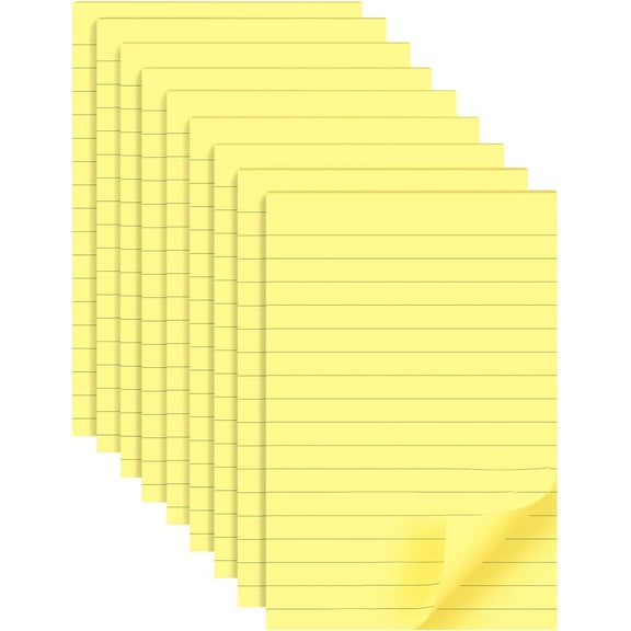 4x6 InLined Sticky Notes 9 Pads, Vintage Colors Strong Adhesive Memo Pads, Self-Stick Notes for Home,Office and Daily Reminders 40 Sheets/Pad