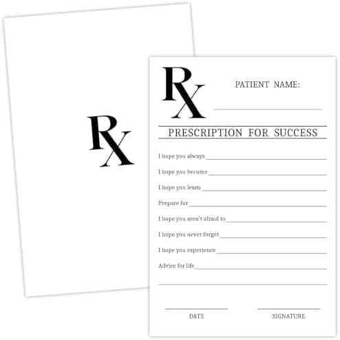 4x6 Inch Advice and Wishes Cards for Nurse Graduation Party Games Leave Your Prescription for Success Advice Cards for Nursing Grad Activities 20 Double Sided Grad Party Game Card for RN Medical 4x6 Inch Advice and Wishes Cards for Nurse Graduation Party Games Leave Your Prescription for Success Advice Cards for Nursing Grad Activities 20 Double Sided Grad Party Game Card for RN Medical