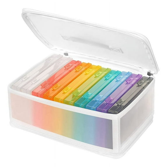 4x6 Inch Photo Storage Boxes Photo Case with Handle, 10 Inner Plastic Photo Keeper, Scrapbook Organiser Container Box