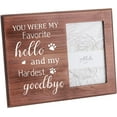 thumbnail image 1 of 4x6 Inch Picture Frame Pet Memorial Picture Frame with Paw Prints Saddle Brown Wood Photo Frame Rectangle Frame with You Were My Favorite Hello And My Hardest Goodbye Words Mixed Color DIY, 1 of 7