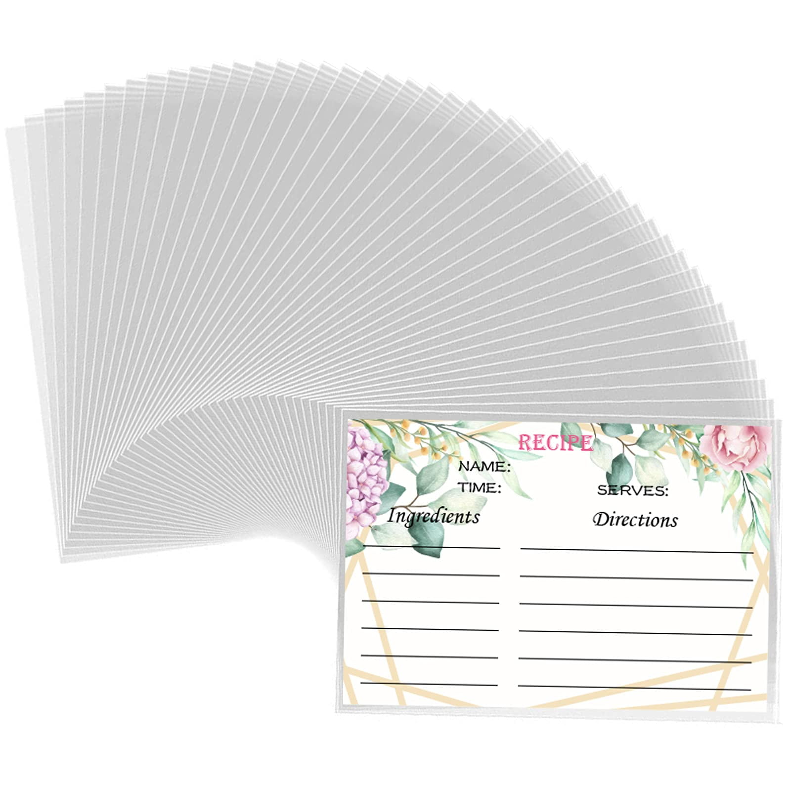 100-Pack 4x6 Inch Clear Recipe Card Protectors | Waterproof, Side-Loading Plastic  Sleeves Recipe Card Holders 4x6