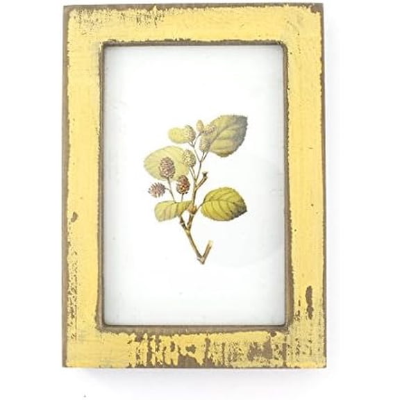 4x6 Inches Simple Rectangular Desktop Family Picture Photo Frame (Yellow)