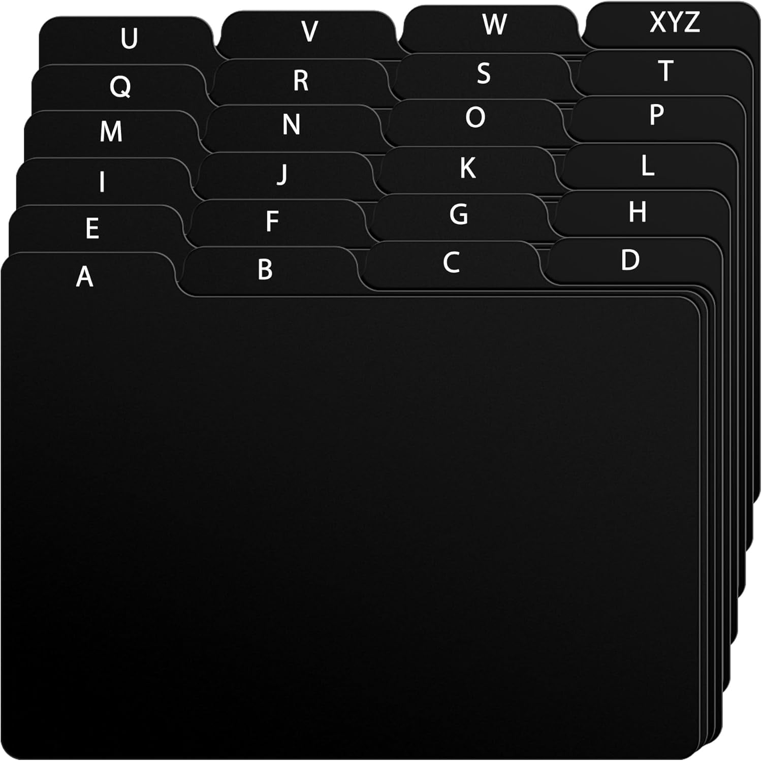 4x6 Index Card Alphabet Tab Dividers 24 pcs (Black) - Walmart.com