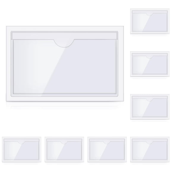 4x6 Index Card Holder Clear Adhesive Pockets Photo Card Sleeves Work Id Card Protective Sleeve Pockets Sleeves Adhesive with Top Loading Label Pockets,8Pcs