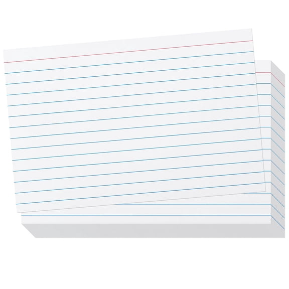 4x6 Index Cards, 100 Pack Heavyweight 240GSM Ruled Note Cards, Durable 90LB Thick White Flash Cards for Studying Note Taking To Do Lists Classroom Office Organization, White