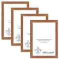 thumbnail image 1 of 4x6 Light Walnut Rustic Pine Picture Frame for Puzzles Posters Photos or Artwork (4-Pack), 1 of 4