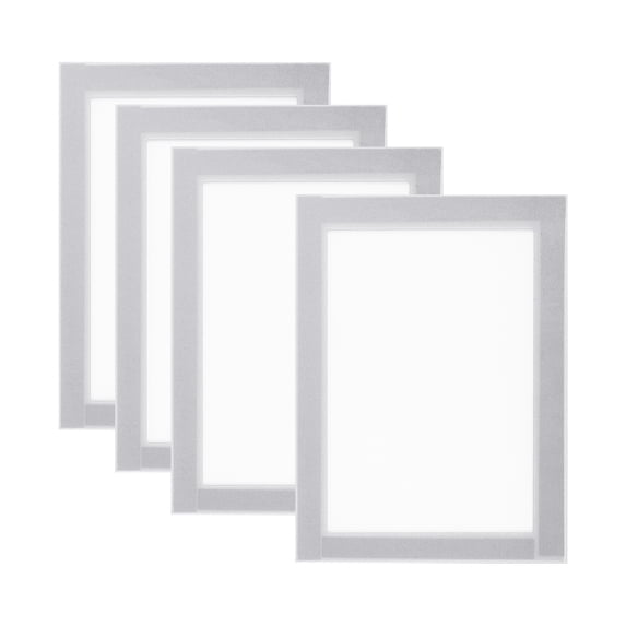 Uxcell 4 x 6 inh Magnetic Picture Frame, 4 pack A6 Magnetic Frame Magnetic Photo Frames Self-Adhesive for Refrigerator, Silvery