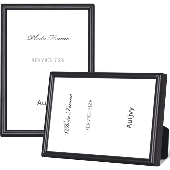 4x6 Matte Black Aluminum Picture Frame 2 Pack HD Glass Wall & Tabletop | Modern Simple Thin Aluminum Metal, Tabletop and Wall Display, elegant ornament for daily family photo storage