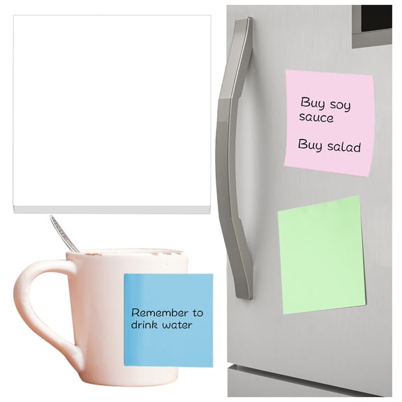 4x6 Memo Pads 3*3 Feet Tearable And Super Sticky Notes Bright Colors 100 Sheets Paper White