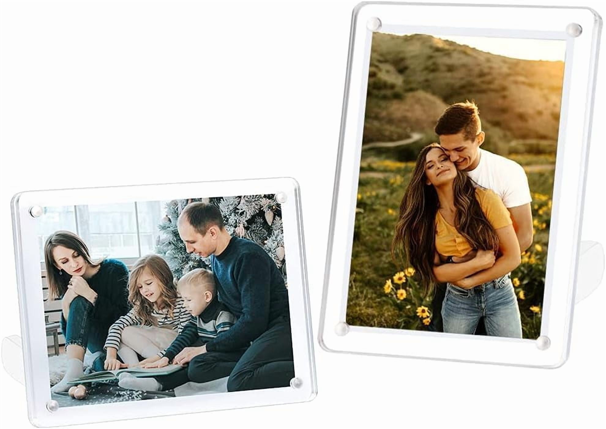 4x6 Minimalist Picture Frame Acrylic Glass Photo Frame with Magnetic ...