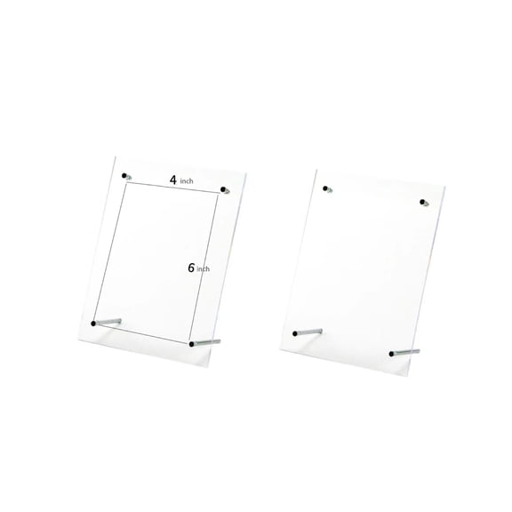 4x6 Modern Acrylic Photo Frame Desktop/Free Standing Picture Frame