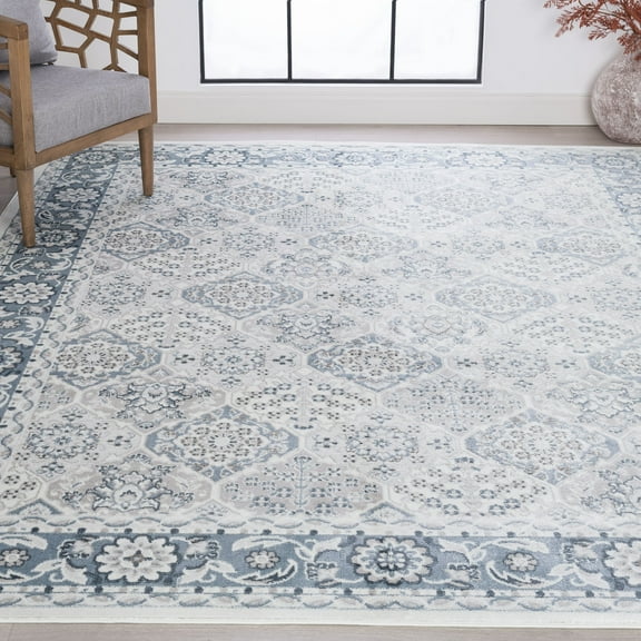 4x6 Modern Blue Area Rugs for Living Room | Bedroom Rug | Dining Room Rug | Indoor Entry or Entryway Rug | Kitchen Rug | Alfombras para Salas 4' x 5'3''