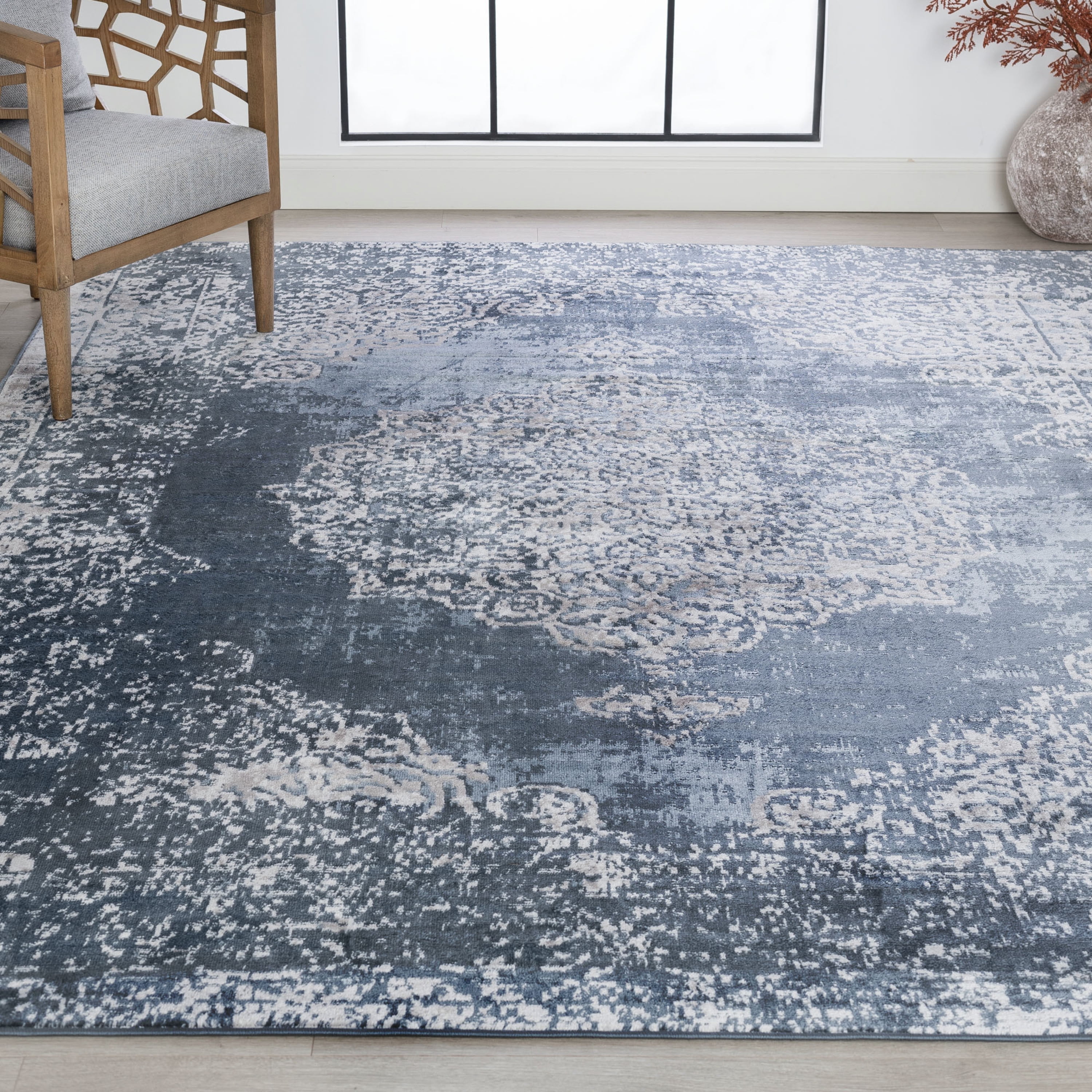 4x6 Modern Blue Area Rugs for Living Room | Bedroom Rug | Dining Room Rug | Indoor Entry or Entryway Rug | Kitchen Rug | Alfombras para Salas 4' x 5'3''