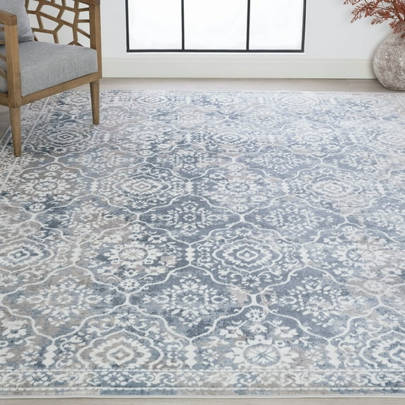 4x6 Modern Blue Area Rugs for Living Room | Bedroom Rug | Dining Room Rug | Indoor Entry or Entryway Rug | Kitchen Rug | Alfombras para Salas 4' x 5'3''