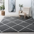 thumbnail image 1 of Bliss Rug Geometric Indoor Shag Rug for Living Room, Bedroom, Kids Room |Gray/White, 4' x 6' (4'x5'3''), 1 of 9