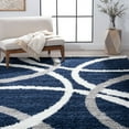 thumbnail image 1 of Bliss Rug Abstract Indoor Shag Rug for Living Room, Bedroom, Kids Room |Gray/Navy, 4' x 6' (4'x5'3''), 1 of 8