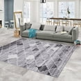 thumbnail image 1 of 4x6 Modern Rug, Chic Geometric Thin Rug Low Pile Floor Cover Moroccan Trellis Area Rug Washable Indoor Anti-Slip Throw Carpet for Living Room Bedroom Entry Dining Room Floor Carpet, Grey, 1 of 7