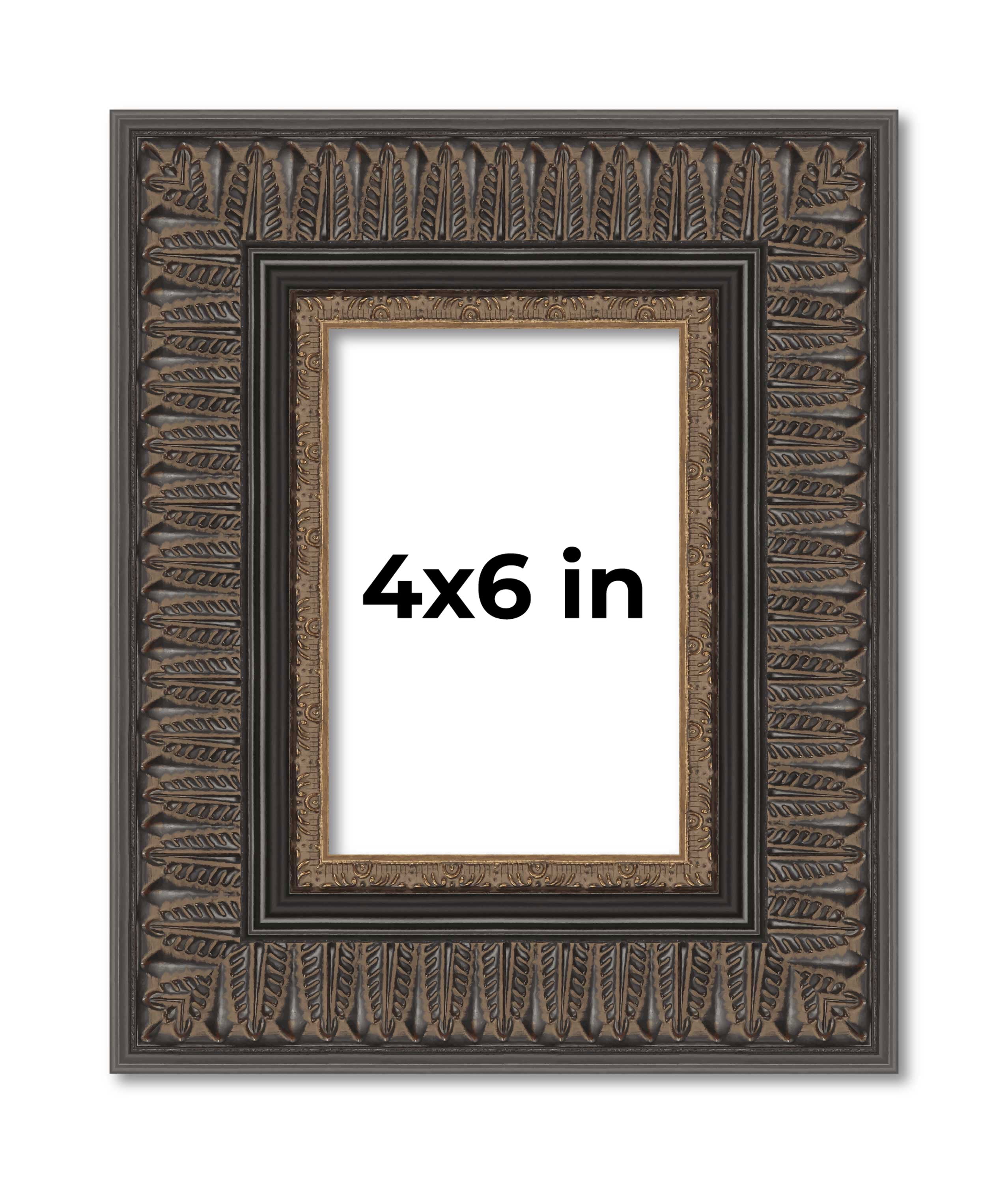 Poster Frame Backing 4x6 Museum Brown Picture Frame - UV Acrylic, Foam Board Backing ...