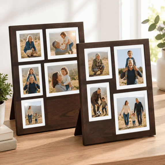 4x6 Or 5x7 Picture Frames Rustic Black Wooden Frame With Real ...