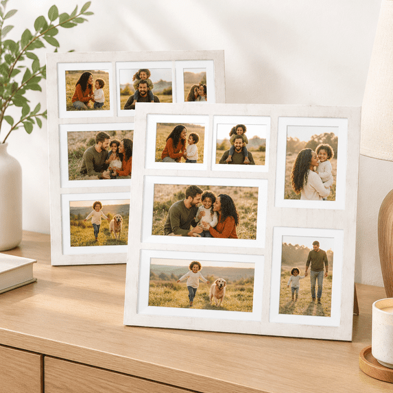 4x6 Or 5x7 Picture Frames Rustic White Wooden Frame With Real ...